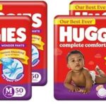 Huggies Complete Comfort Wonder Pants | Pant Style Baby Diapers M Size, 100 Count | India’s Fastest Absorbing Diaper, Patented Dry Xpert Channel, Ideal for 7 to 12 Kgs (Pack of 2)