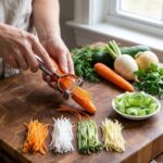 Stainless Steel Vegetable Peeler with Julienne Cutter, 2-in-1 Multipurpose Tool, Anti-Slip Handle, for Potato, Carrot, Cucumber