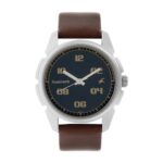 Fastrack Quartz Analog Blue Dial Brown Leather Strap Watch for Guys – NS3124SL02