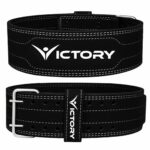 VICTORY Weight Lifting Belt, Genuine Leather Weight Lifting Belt 4″ inch Durable Comfortable Lower Back Support for Men Women | Body Fitness Gym Back Support Weightlifting Belt (Black, Xl)