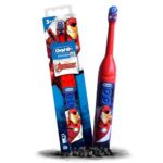 Oral-B Kids Iron Man Battery Electric Toothbrush, 90 Day Battery, 2 Year Warranty by Oral-B, IPX7 Water Resistant, Soft Bristles, Removes 100% More Plaque, 3+ Years