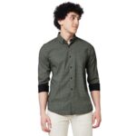 Spykar Black Printed Full Sleeve Shirt for Men (Size: XL)-MSHPS1BD011_Black