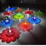 SORATH Acrylic Diyas – Colorful Lotus Oil Lamps with Wick for Pooja & Gifting (12, Set of 12)