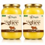 The Bagdis Organic A2 Gir Cow Ghee | Hand-Churned Cultured Bilona Ghee| Grass-Fed | 100% Pure & Natural Ghee Glass Bottle 1000ml (Pack of 2) a2 cow ghee, a2 gir cow ghee, gir cow ghee, organic a2 ghee, desi cow ghee, pure cow ghee, traditional desi ghee
