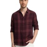 Yellow Dash Mens Casual N Formal Single Pocket Check Shirt | Maroon | M