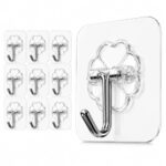 HOMOKIT 10 Pcs Self Adhesive Wall Hooks for Hanging, Heavy Duty Sticky Hooks for Wall, No Drill Wall Hanging Hooks for Home, Kitchen, Bathroom & Office, Hooks for Wall Heavy Items