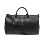 POLICE Premium Travel Duffle Bag | Premium Texture Vegan Leather Duffle for Men & Women | Spacious Weekend & Gym Bag with Adjustable Shoulder Strap