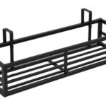 Metal Railing Planter Box, Heavy-Duty Iron Balcony Flower Pot Holder, Rust-Resistant Outdoor Rail Mounted Planter Stand for Garden, Patio, Deck, Fence & Apartment Balconies (Set of 2, Black)
