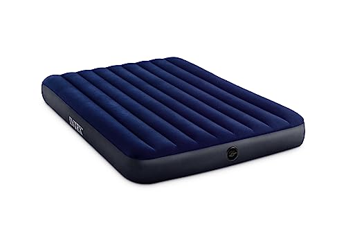 Intex 64759E Dura-Beam Standard Downy Air Mattress: Fiber-Tech – Queen Size – 10in Bed Height – 600lb Weight Capacity – Pump Sold Separately
