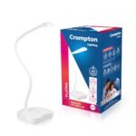Crompton DeskJoy 5W USB-C LED Table Lamp | Touch Dimming, Pack of 1 | USB-C rechargeable; 1800mAh Li-ion battery; up to 10 hours backup; 360° flexible neck; 3-step touch dimming; 1-year warranty