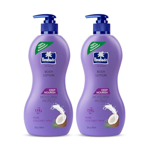 Parachute Advansed Deep Nourish Body Lotion for Women & Men, Dry Skin, 400ml | Pure Coconut Milk, 100% Natural, 72h Moisturisation (Pack of 2)