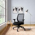 Interio by Godrej Curv Premium Mesh Wide Back Ergonomic Chair | Work from Home/Study Chair | 1-Year Warranty | Height Adjustable Chair | Heavy Duty PP Base | DIY Installation, Black