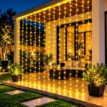 Desidiya 200 LED Waterfall Curtain String Lights 3x2m Warm White | 8 Lighting Modes, Adjustable Brightness, Memory Function, 10 Hanging Strands, Indoor & Outdoor Use