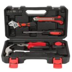 Link Prabal 16-Piece DIY Hand Tool Kit for Home & DIY Use – Includes Plier, Adjustable Wrench, Claw Hammer, Screw driver bit holder, Metric Tape, 25MM Bits Etc. (Black)