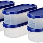 Amazon Brand – Solimo Modular Plastic Storage Containers With Lid (Transparent,Set Of 6, 525ml)