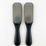 VARNEYA Professional Foot Scrubber Pack of 2 | Large Stainless Steel Heel File | Foot Care Tool | Reusable Pedicure Tool for Smooth & Healthy Feet