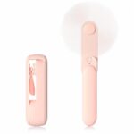 ARCTICOOL Portable Handheld Fan | 2-in-1 Foldable Mini Fan | USB Rechargeable | 8-15 Hours Battery | Lightweight & Safe for Home, Office, Travel & Outdoor (Pink)