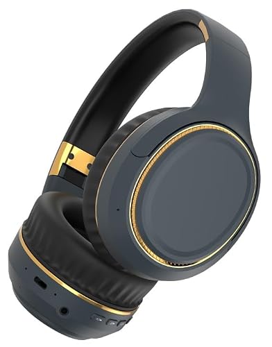COREGENIX H6 Over Ear Headphones with ENC + HD Calling, Upto 50 Hrs Playtime, Fast Charging, in-Built ENC Mic, 40mm Titanium Bass Drivers, Super Soft Cushion, AUX in, Foldable Design (Navy Blue)