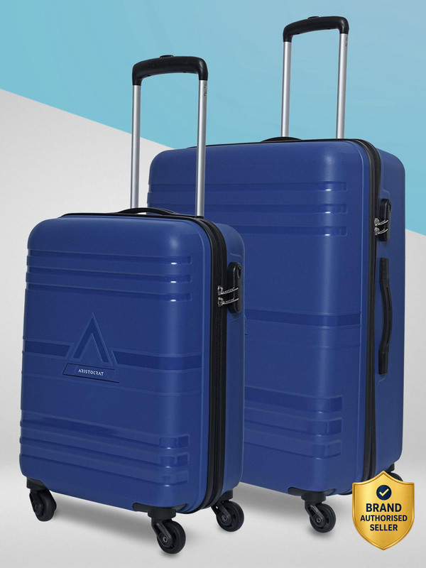 ARISTOCRAT Airstop Set of 2 (Small 53cm | Medium 63cm) – Trolley Bag Cabin & Check-in Set 4 Wheels – 25 Inch