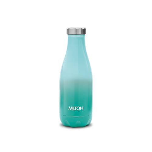 Milton Prudent 350 Thermosteel Bottle, 360 ml Water Bottle, 24 Hours Hot and Cold, Double Wall Vacuum Insulated, Water Bottles, Tea Flask/Coffee Flask for Sports, Travel, Aqua Green