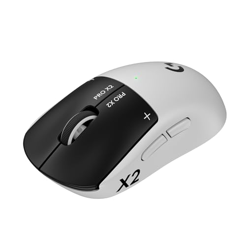 Logitech PRO X2 SUPERSTRIKE Lightspeed Wireless Gaming Mouse with The Fastest Click in the World, Ultra Lightweight (61 g), Customizable Click Haptics, USB-C Charging, for PC/Mac/Laptop – White