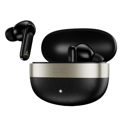 boAt 2026 Launch Airdopes Plus 224, Powerful Spatial Audio, 60H Playback, Quad Mics AI-ENx™, 13 mm Drivers, App Support, Multi Connect, Google Fast Pair, Bluetooth v6.0 TWS Earbuds (Matte Black)