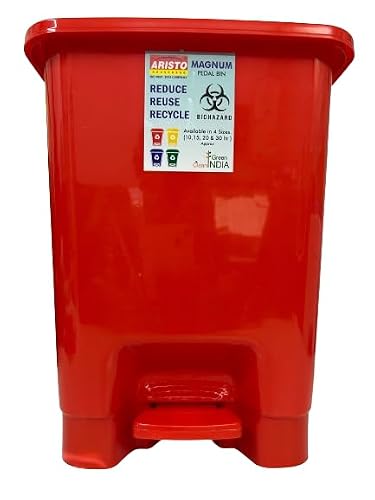 ARISTO Plastic Pedal Dustbin With Handle 30 ltr (ASSORTED MIX)
