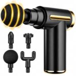 TP MAX Mini Massage Gun for Muscle Relaxation | Portable Deep Tissue Percussion Massager with 4 Interchangeable Massage Heads | Handheld Electric Muscle Massager for Body | Back, Legs, Arms & Neck (Gun Massager)