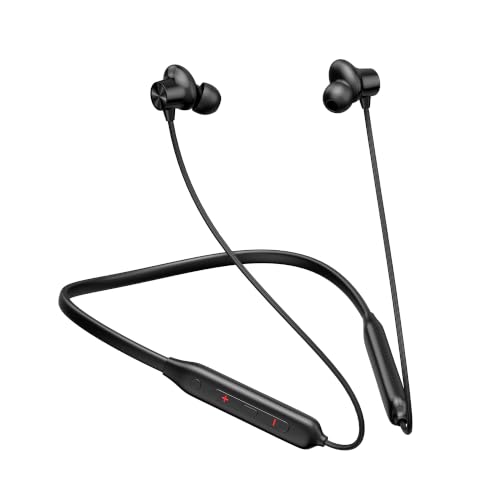 Salpido NB03 Bluetooth Neckband Earphones with 12mm Dynamic Bass Driver, Bluetooth 5.4, 45ms Low Latency Gaming Mode, Type-C Charging, Magnetic Earbuds with Mic for Calls and Music, Black