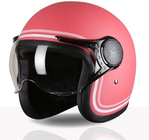 TVS MissFit Women’s Open Face Helmet | Lightweight Shell | Pastel Colors Designed Exclusively for Women | Extreme Comfort Fit for Girls | Clear Visor | DOT & ISI Certified (Cherry/S)