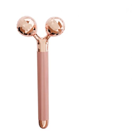 Lifelong Electric Jade Roller With Ball Roller,T-Shape Roller & Y-Shape Roller Massage Heads|Facial Roller Kit For Face,For Anti-Wrinkles|Battery Powered (Llm729,1Year Warranty,Rose Gold)