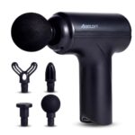 Boldfit Massage Gun for Pain Relief Full Body Deep Tissue Muscle Massager with 4 Pro Heads, 6 Speed Levels & Type-C Charging with 3000mAh Battery for Gym & Home BoldGun CompactX Mini, Black