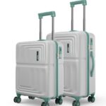 Safari Roma Hard Luggage Trolley Bag with 8 Wheels Set of Cabin and Medium Size Suitcases – Fog Grey