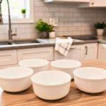 LE’SIJA DECORATIONS White Acrylic Soup Bowl Set, 6 Piece Multipurpose Katori for Serving Curry, Pudding, Ice Cream, Soups, Desserts