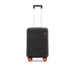 HRX Helium Cabin Size Haileys Black Polypropylene Hard Shell Suitcase – Premium Travel Trolley Bag with 8 Spinner Wheels, Number Lock & Water Resistant Body