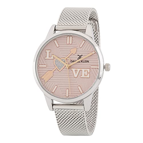 Daniel Klein Stainless Steel Analog Pink Dial Women’s Watch-DK.1.12791-4