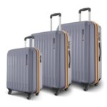Safari Genius Alley Set of 3 (Cabin + Medium + Large) Trolley Bags Hard Case Polypropylene, 4 Wheels, 360 Degree Wheeling Luggage, Suitcase for Travel, Trolley Bags for Travel, Flintstone