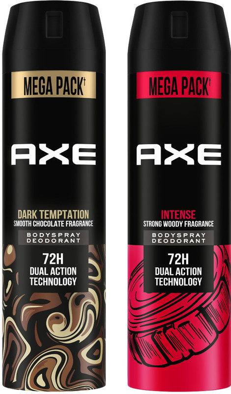 AXE Dark Temptation & Intense Deodorant Spray  –  For Men(430 ml, Pack of 2)