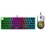 Ant Esports Thunder10, 60% Wired Mechanical Gaming Keyboard Mouse Combo, Anti-Ghosting Brown Switch RGB Backlit Keyboard,5 Programable Buttons 3200DPI RGB Weight Honeycomb Mouse PC MAC_Carbon Black