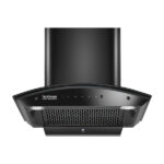 Hindware Smart Appliances Ripple 60 IN 1350 CMH 60 cm | Curved Glass | Filterless | Touch Control | Motion Sensor | 10 Years Motor Warranty | Energy Efficient LED Light | Powerful Suction | Auto Clean Chimney(Wall Mounted, Black)