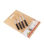 Pigeon by Stovekraft Medium Natural Bamboo Wood Chopping Cutting Board & Knife Set for Kitchen Vegetables, Fruits & Cheese, BPA Free, Eco-Friendly, Anti-Microbial (28 x 20 cm)| Brown