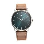 Fastrack Men Stunners Quartz Analog Green Dial Brown Leather Strap Watch for Guys – 3278SL03