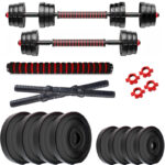 KRX 3 in 1 Convertible 30 Kg PVC Adjustable Dumbbell(30 kg)