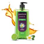 Santoor Refreshing Body Wash Shower Gel With Natural Lemon & Frangipani Extracts| For Men & Women| For Soft and Fresh Skin| Suitable For All Skin Types| No Parabens| No Silicones| 500ml
