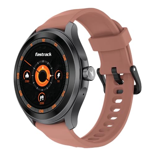 Fastrack VOX Pro Smart Watch with Offline Voice Commands,to-Do List, Rotary Crown, 1.38” TFT Display, BT Calling, 24/7 Health Suite, SpO2, HRM, Sleep Tracking, IP68 Water Resistant – Deep Salmon