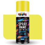 Cellux 2X Ultra Cover Fluorescent Yellow Spray Paint | DIY Quick Drying with Premium Gloss Finish for Metal Wood Wall & other Surfaces – 400 ML