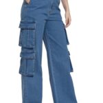 Tokyo Talkies Women Blue Straight Fit Cargo Jeans