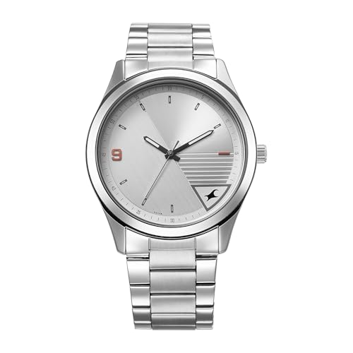 Fastrack Stunners Quartz Analog Silver Dial Silver Metal Strap Watch for Guys – 3317SM01