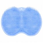 Silicone Foot Scrubber Mat for Shower, 30 × 23 cm Non-Slip Foot Cleaning and Massage Pad with Soft Bristles, Exfoliating Sole Cleaner for Bathroom, Bathtub and Daily Foot Care, Men & Women