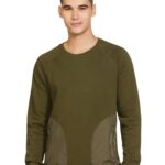 Amazon Brand – Symbol Men’s Cotton Blend Crew Neck Regular Sweatshirt (Ink-A23-Sw-46_Olive,Pocket_L), Large